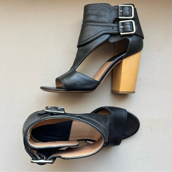 Laurence Dacade Rush Cutout Leather Sandals w/ Wood Block Heel Size EU 36.5 US 6 - Picture 14 of 14